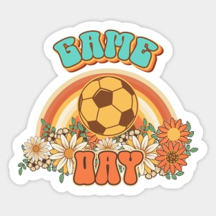 Groovy Soccer mom Retro game day  gift for funny mother Vintage floral pattern Sticker